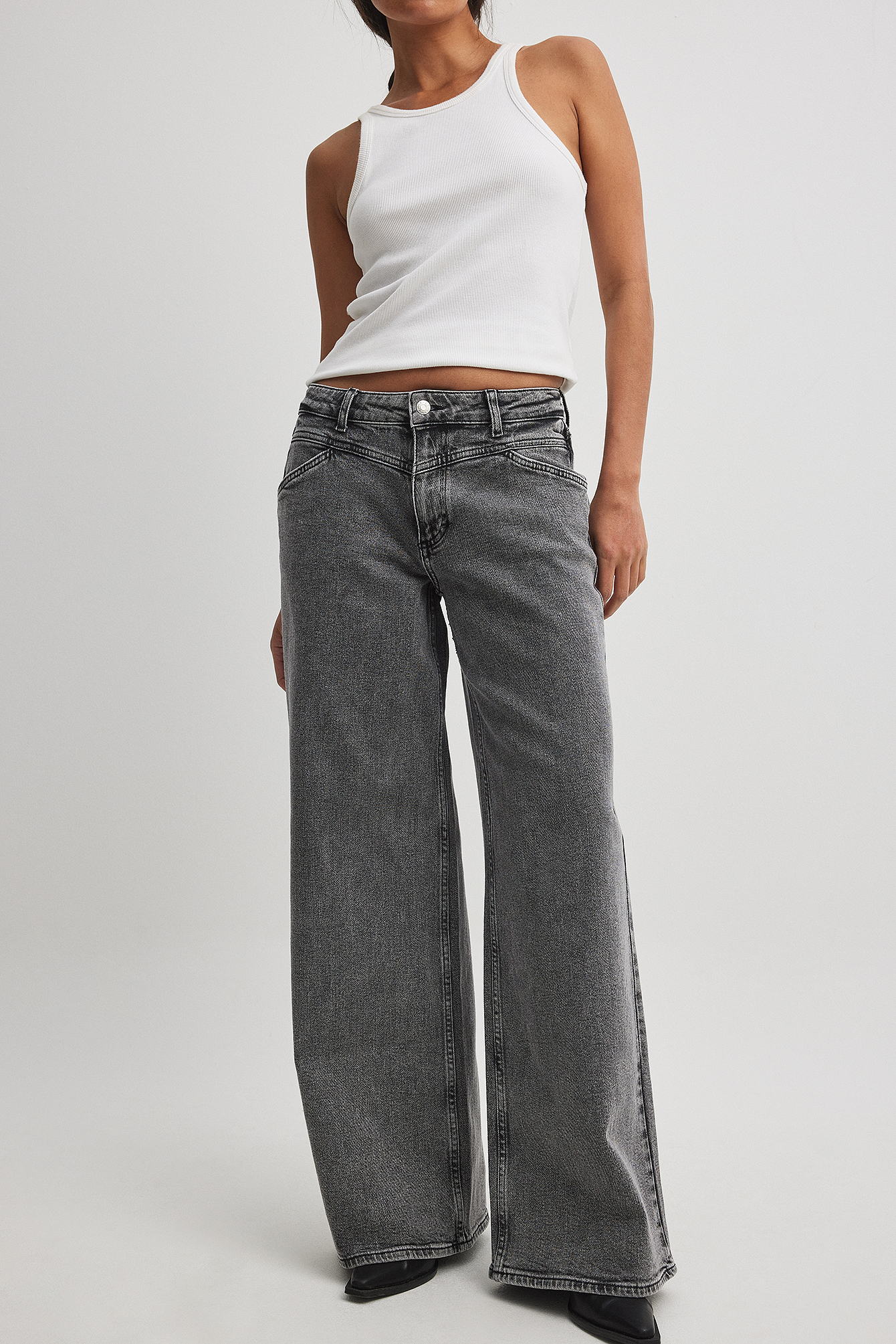 High Waisted Washed Bootcut Jeans | Korean fashion, Bootcut jeans, Bootcut